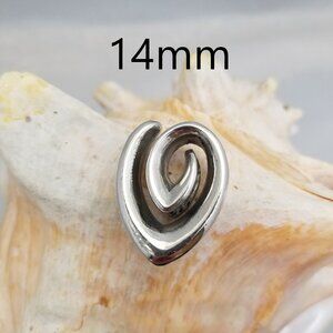 Pair Ear Saddles White Brass with teardrop spiral, Platform Plugs 9/16 NWT